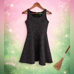 Aqua x Wicked Black Sparkle Fit & Flare Mini Dress Girl’s Large Glam
